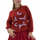 maglione con stampa ho il mal di gente